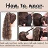 Synthetic Long Curly Clip In Hair Extensions Ponytail Hair Wig Heat-Resistant Curly Pony Tail Wig For Women