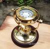 Brass Gimbal Compass with a Wooden Base Is a Wonderful Addition To Any Collecti
