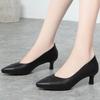 Scarpe da donna in morbida pelle, fondo morbido, comode da lavoro, versatili, con tacco alto