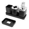 Bathroom Accessories Set Bath Ensemble Set with Toothbrush Holder Cup Lotion Bottles Soap Dish Tray