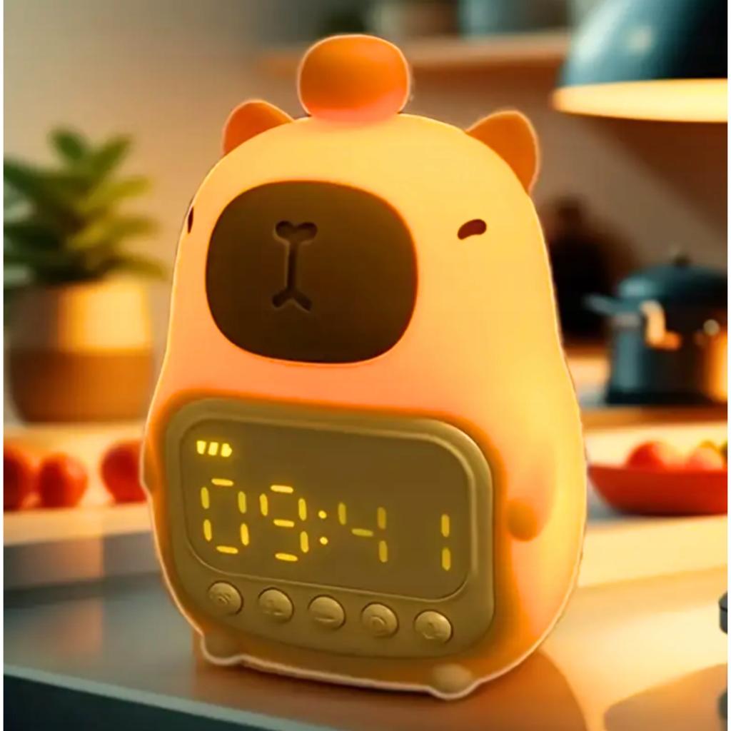 Capybara Alarm Clock Night Light Desk Timer Snooze Led Usb