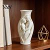 Decorative Flower Holder Abstract Human Body Art Vase Statue, 3D Printed Embracing Couple Sculpture Vase, Entryway Table Centerpiece Dry for