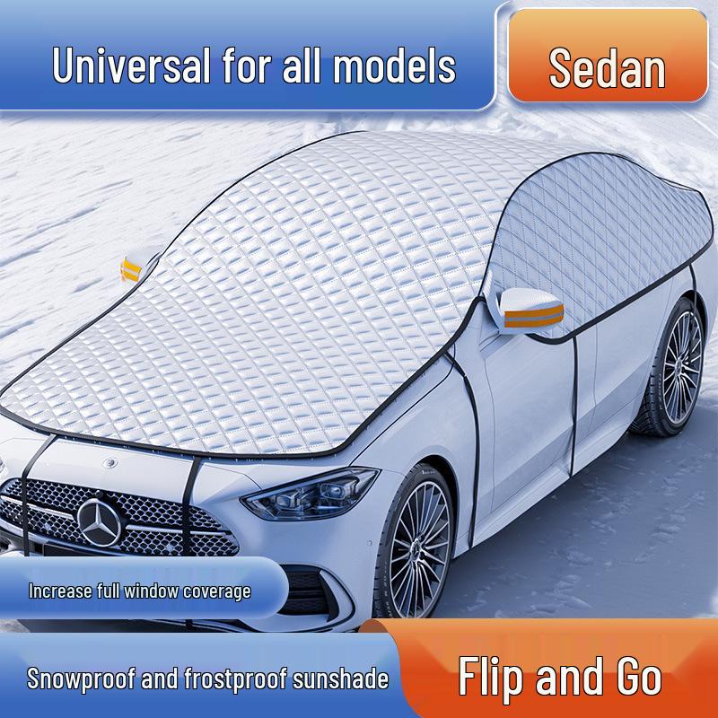 Thickened Cotton Car Windshield Cover: Anti-Freeze & Warm Snow Protection Car with added cotton серебряный