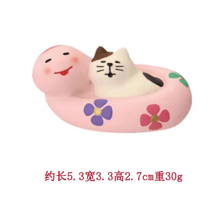 Japanese Style ZAKKA Cat Crafts Small Ornaments for Chinese New Year Snake Year Trend Bonsai Food and Decorative Resin Figurines