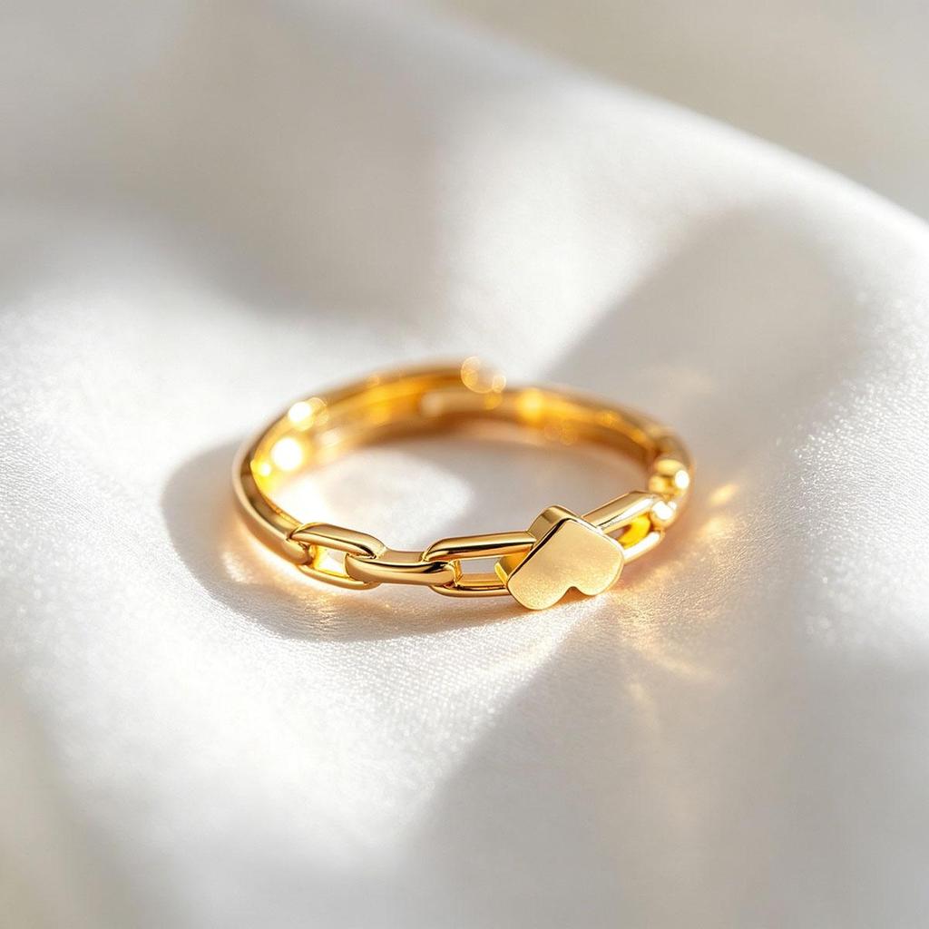 Heart Ring Buckle Ring for Women Korean Simple Versatile New Niche Design Daily Wear Open Adjustable Ring