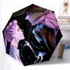 Kpop Hunter10 Print Automatic Umbrella, 8 Rib Iron Frame, Plastic Handle, Suitable for Outdoor Travel &Daily , Ideal Gift