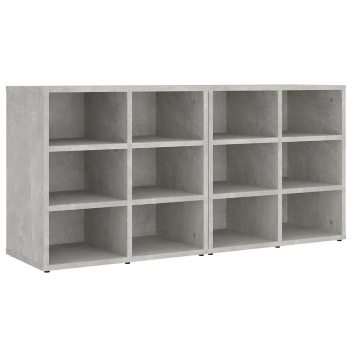 VidaXL Armoires à chaussures 2 pcs Gris béton 52,5x30x50 cm808693