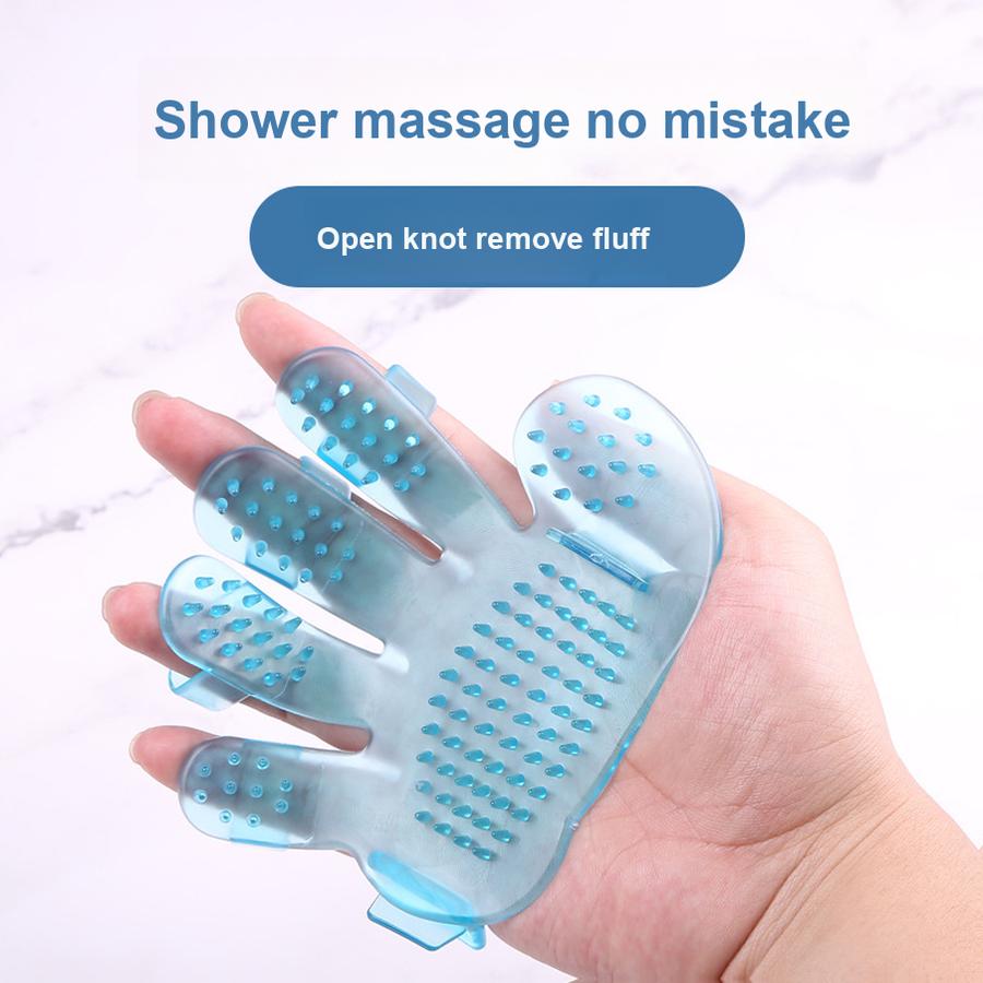 

Pet Bath Gloves Brush - Dog Five Finger Gloves Massage Brush Pet Comb - Cat Cleaning Supplies 40 g світло-синій колір