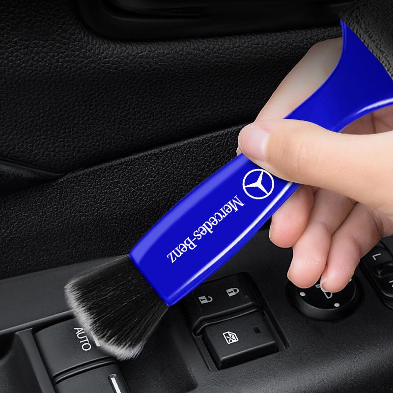 1pcs 2 In 1 Car Cleaning Brush Dashboard Air Outlet Gap Remove Dust Tools For Mercedes Benz AMG W204 W205 W212 GLC GLE GLS CLA