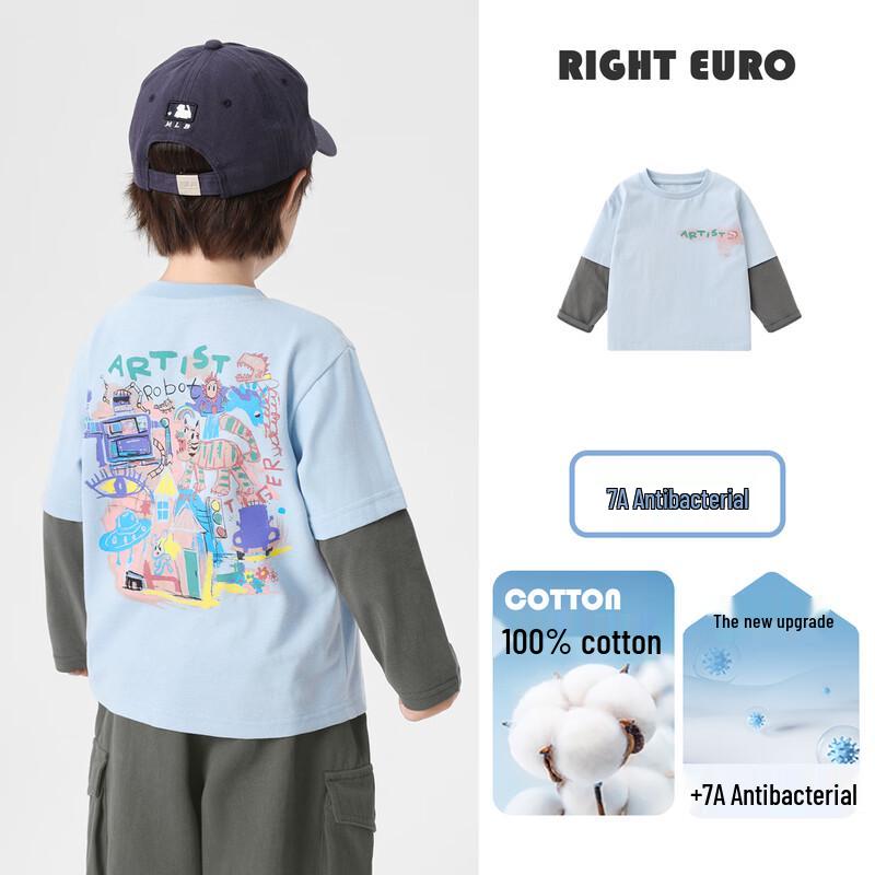RightEuro Boys  Pure Cotton Long-Sleeve T-Shirt 120