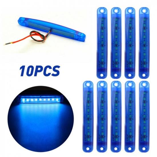 10pcs LED 12V Blue Side Sealed Marker Clearance Light Car Truck Trailer Lorry
