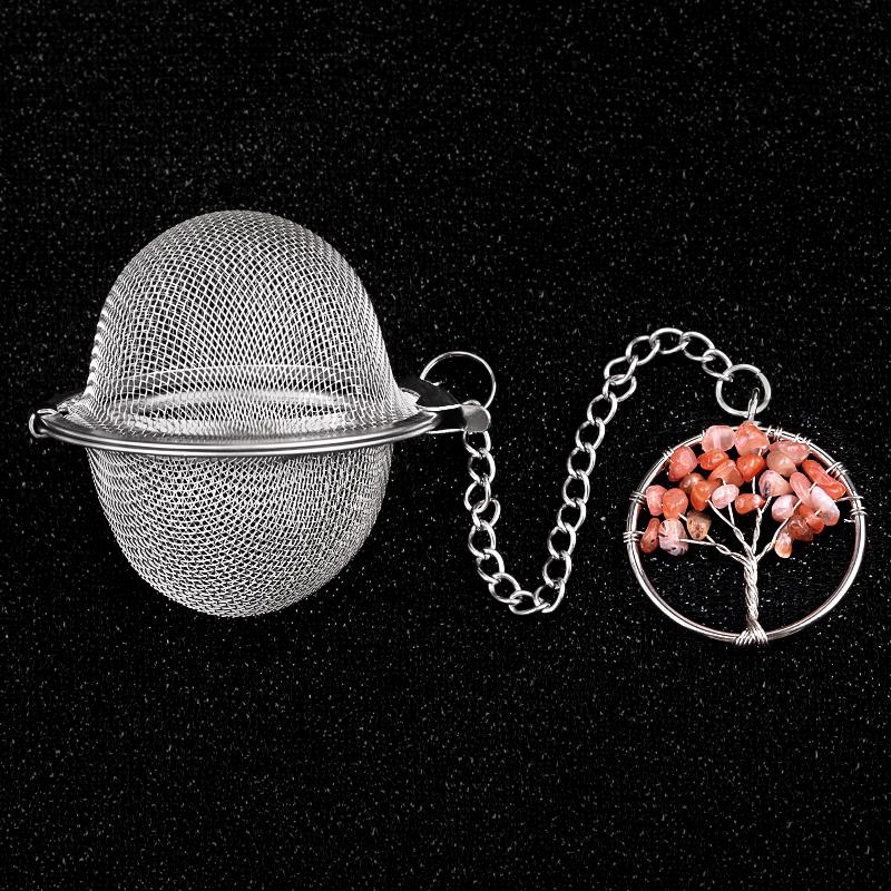 

Ситечко для чая из натурального камня Древо жизни Ситечко из нержавеющей стали для приготовления чая Приправа Мешочек Коробка для специй Аксессуар 5cm