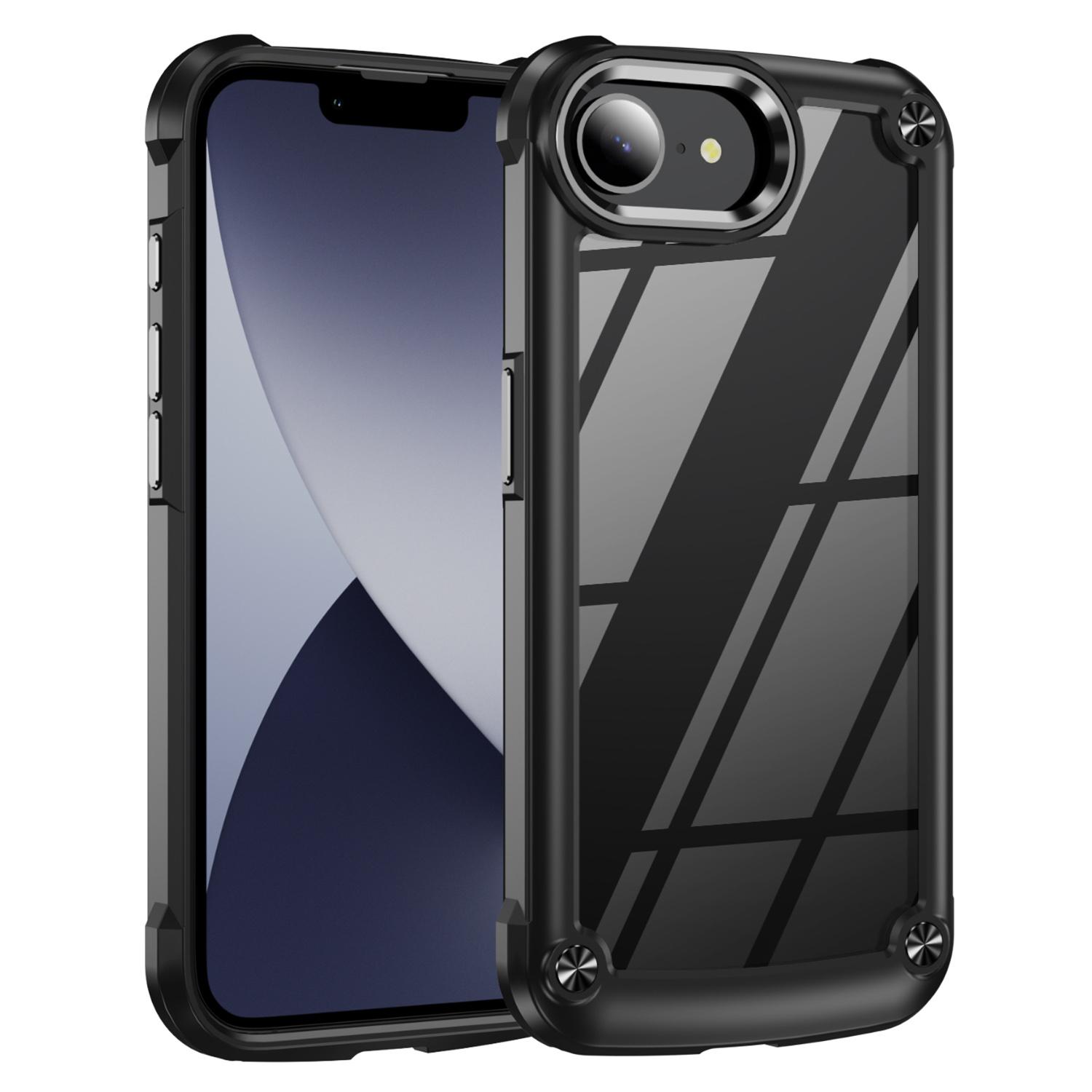 

Для iPhone 16e Чехол Противоударная Рамка Объектива из Сплава PC+TPU Чехол для Телефона Black