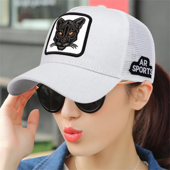 Baseballkappe Atmungsaktives Mesh-Splicing Verlängerter Schirm Tierdruck Sportmütze Verstellbar