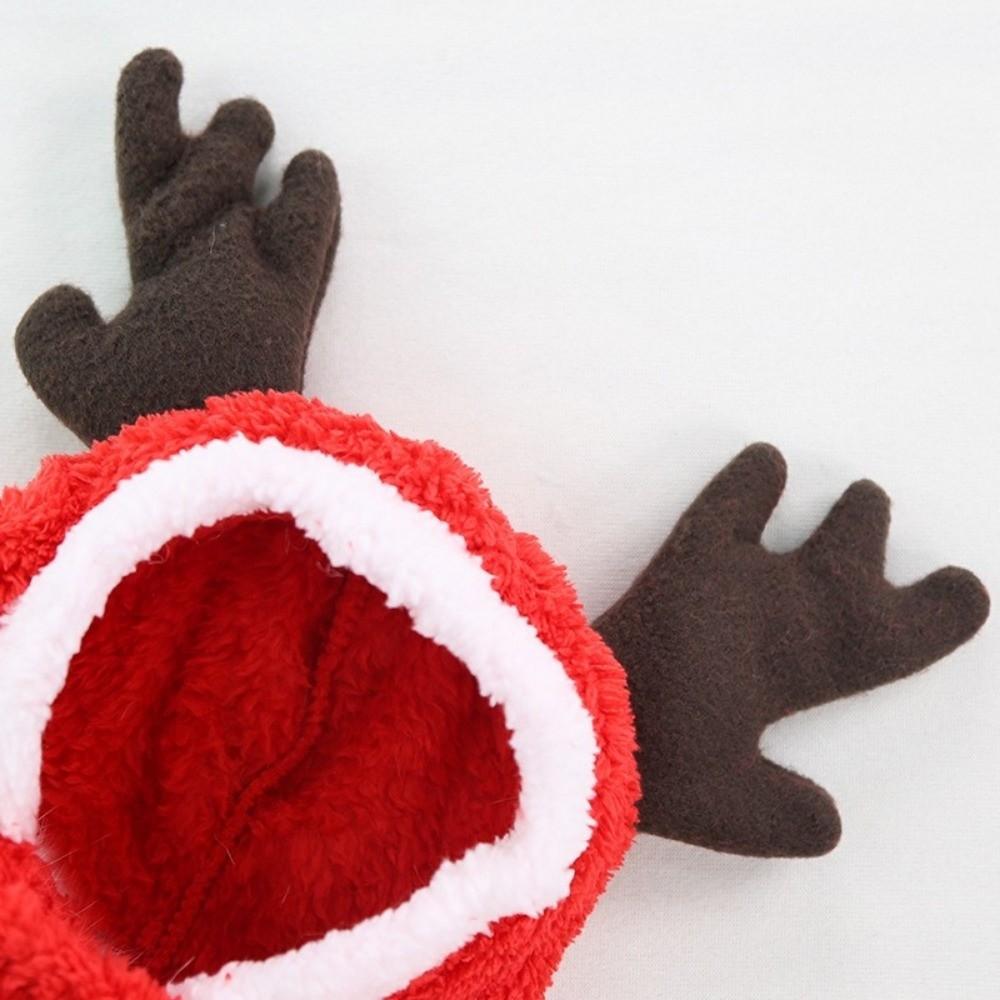 Elk Shape Pet Cosplay Hoodies Thickened Dog Coat Jacket Cute Christmas Dog Costume Winter