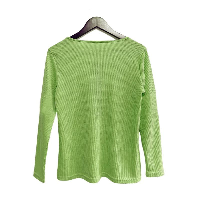 Women Solid Color Waffle Long Sleeve Zipper Casual T Shirt Top