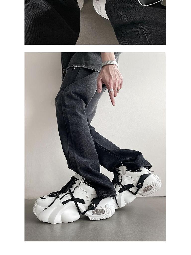 European Trendy Men's Breathable Dad Shoes 2025 - Thick Sole, Height-Increasing Casual Sneakers
