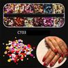 12 Grids Colorful Crystal Nail Art Rhinestones Acrylic Nail Stones Beads Studs Flat Back Shiny Tips 3D Nails Art Decorations