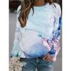 Hot Selling New Marble Texture 3D Printed Women's Casual Round Neck Long Sleeved T-shirt
