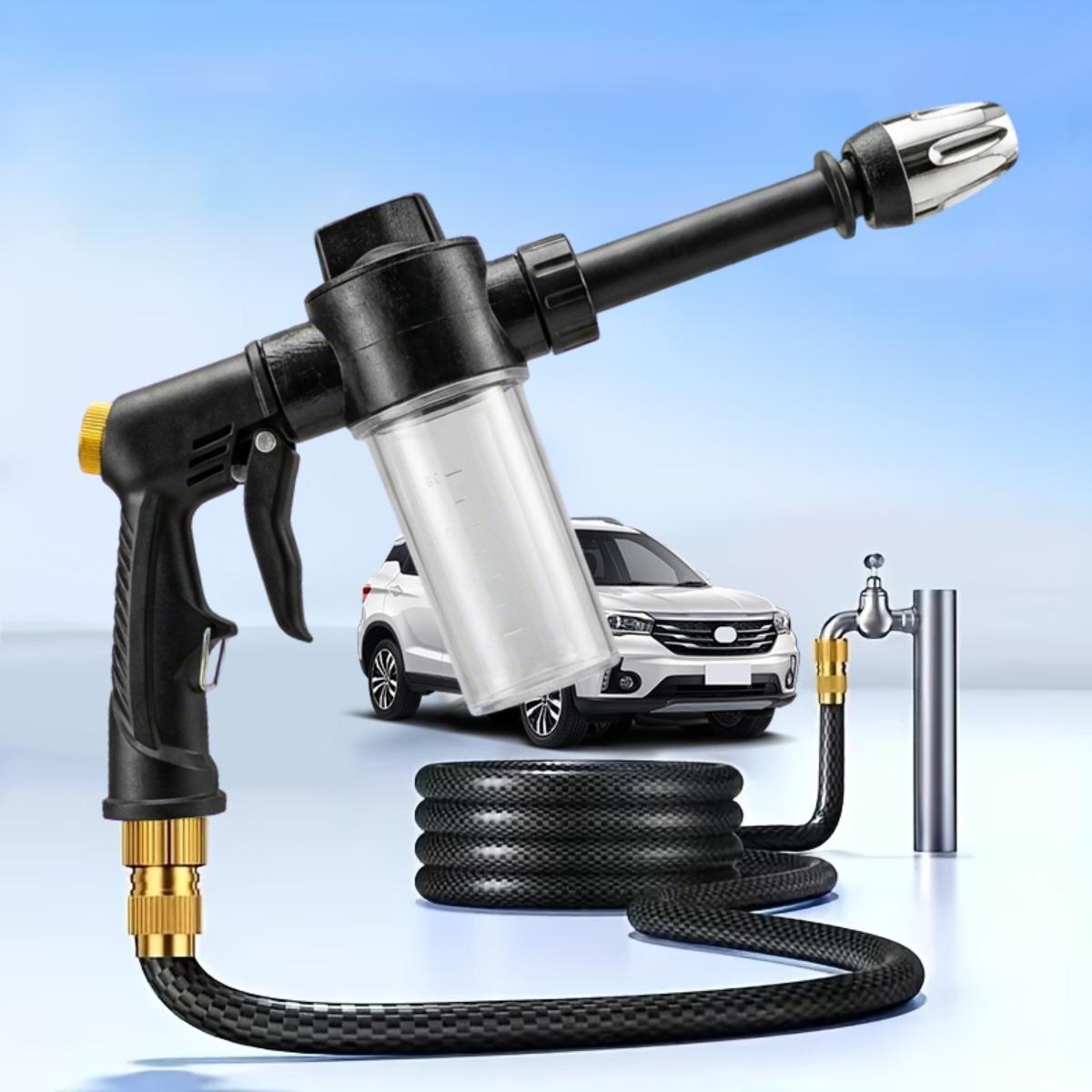 

Portable High-pressure Car Washing Foam Gun with Long Handle, The Spraying Force Is Increased By 2 Times, Easy To Use, Car Washing, Watering, Cleaning one size серебряный