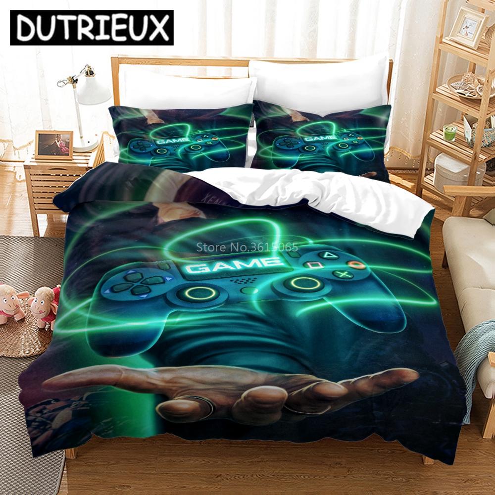 Creative Gamer Gamepad Pattern Bedding Set Bed Linen Cartoon Duvet Cover Set With Pillowcase Twin Full Queen King Bedclothes