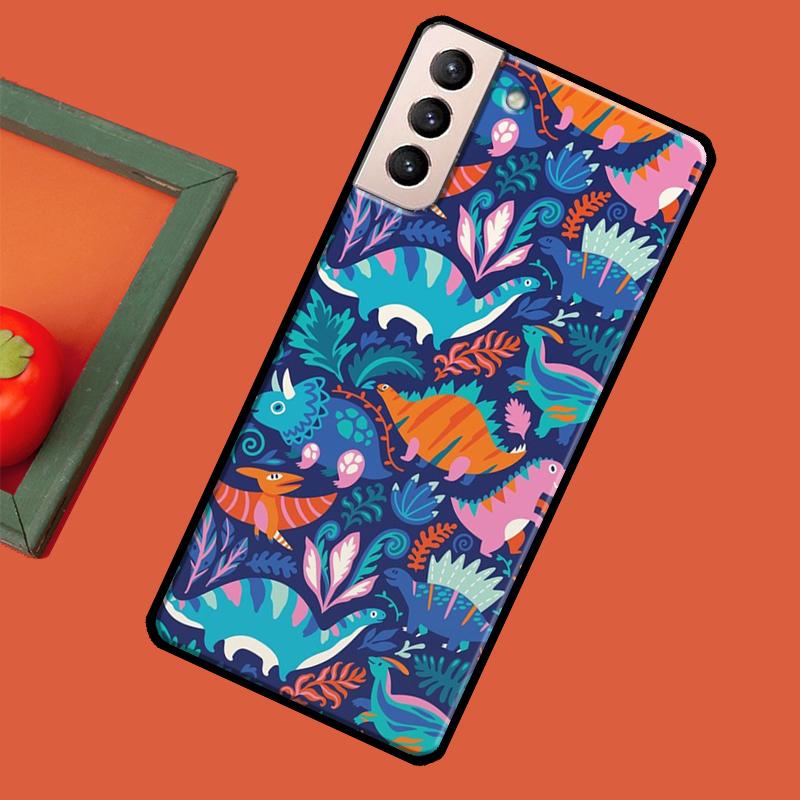 Cute Dino Dinosaur Cover For Samsung Galaxy S23 S21 Ultra S20 FE S8 S9 S10 Note 10 Plus Note 20 S22 Ultra Case