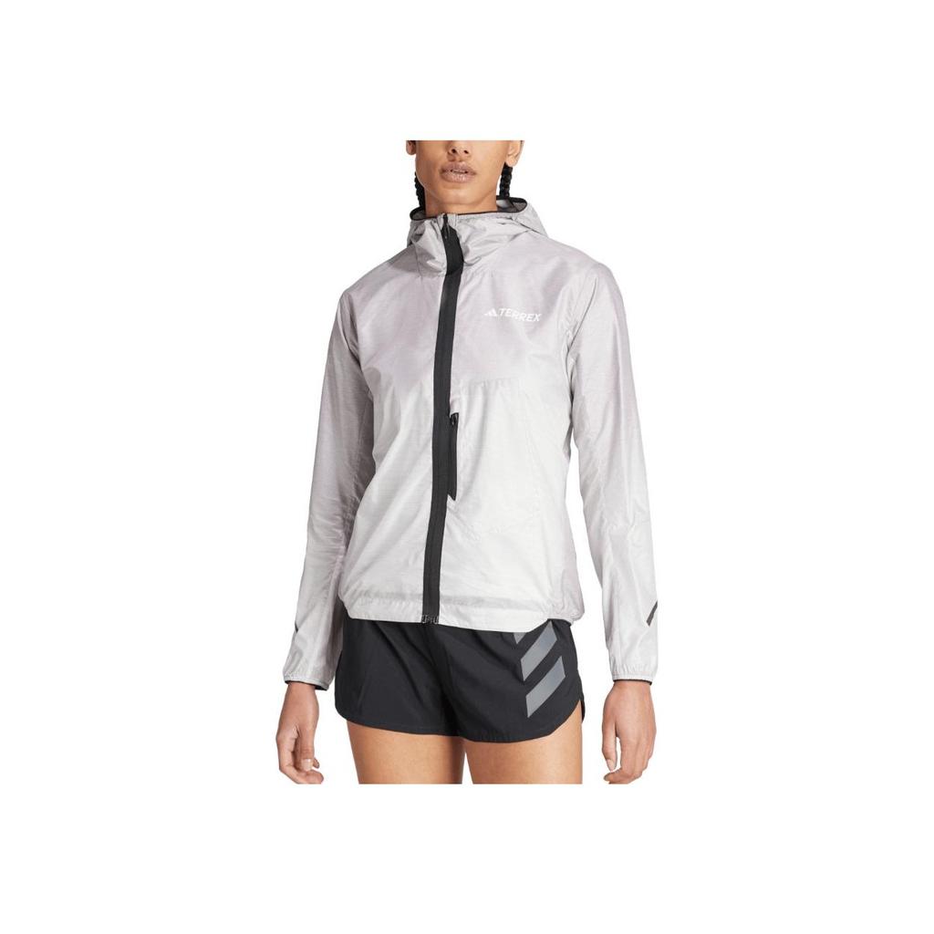 Adidas Letter Hooded Zip Casual Long Sleeve Jacket Women Jacket Light-Purple IK5697