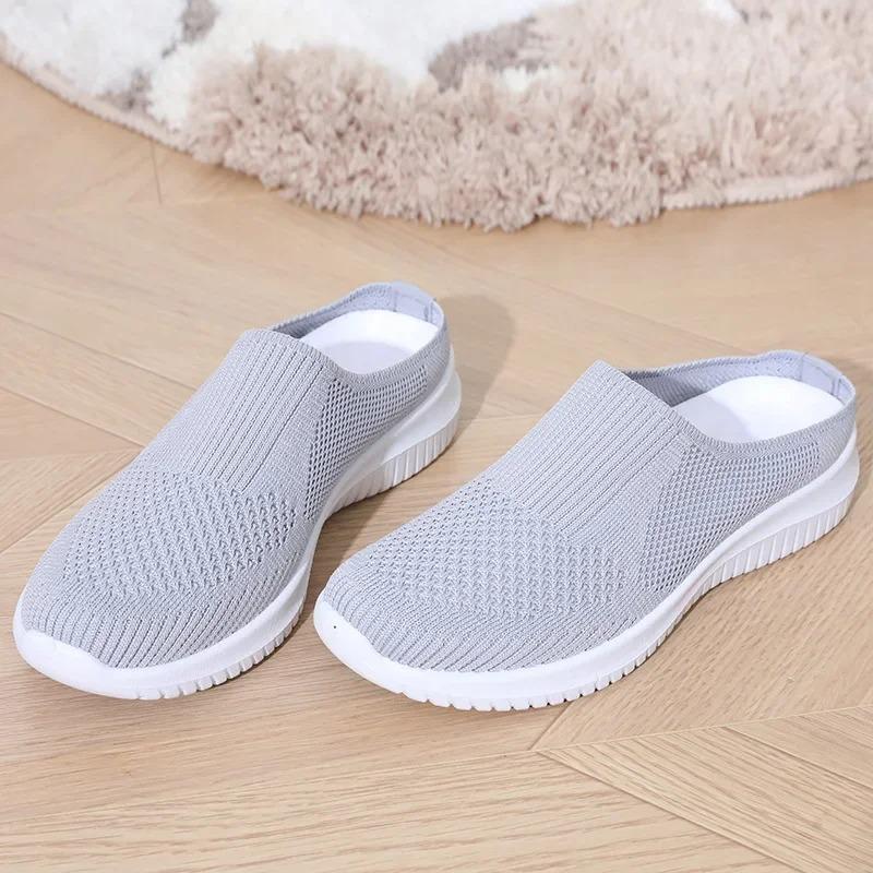 Women's Summer Shoes Casual Single Ladies Shoes Soft Sole Cover Half Slippers Shoe