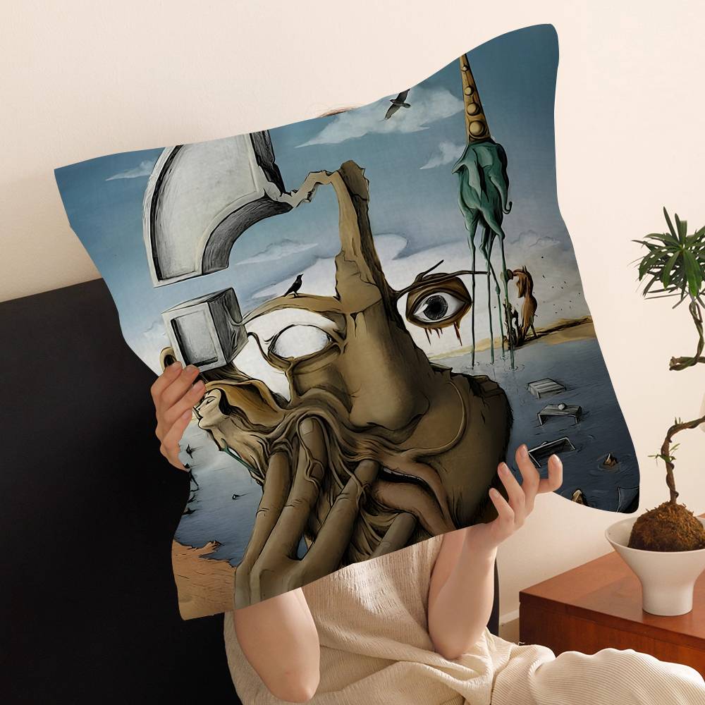 S-Salvador Dali Abstract Art Personalized Picture Text Home Decorative Pillows Household Gifts 45x45cm