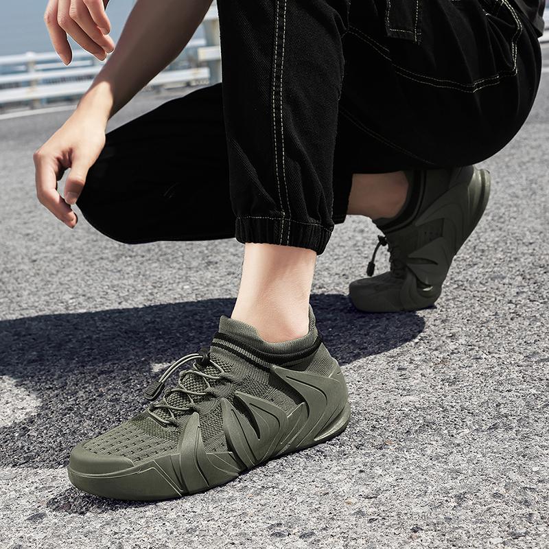 Men’s Sports Shoes Running Sneakers Students Jogging Shoes Green Lightweight Walking Socks Shoes Over Sized