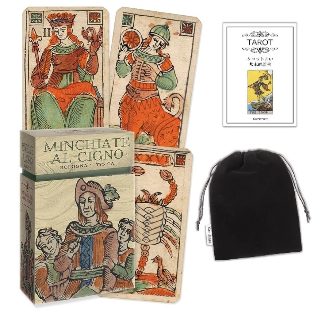 Kancharo Tarot Card Set Al Cigno Bologna 1775 Includes a Japanese Tarot Card Basic Instruction Manual and Pouch 97-Card [Minchiate - CA. (Limited