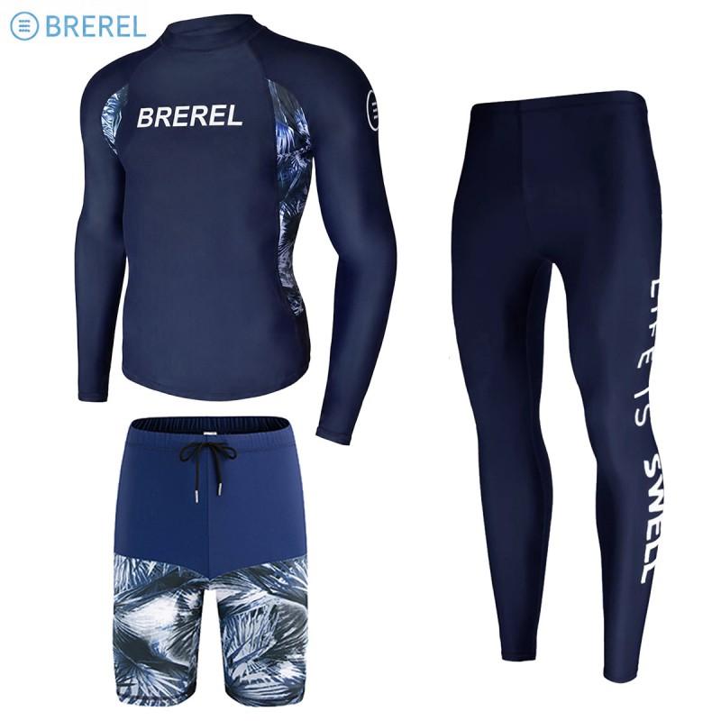 Mens Long Sleeve Rash Guard UV Protection Quick Dry Swimwear Snorkeling Surfing Diving Pool Spa