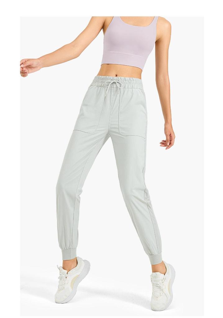 Women's Body Shaping Casual Running Pants with Drawstring Pockets - Breathable Yoga Fitness Trousers