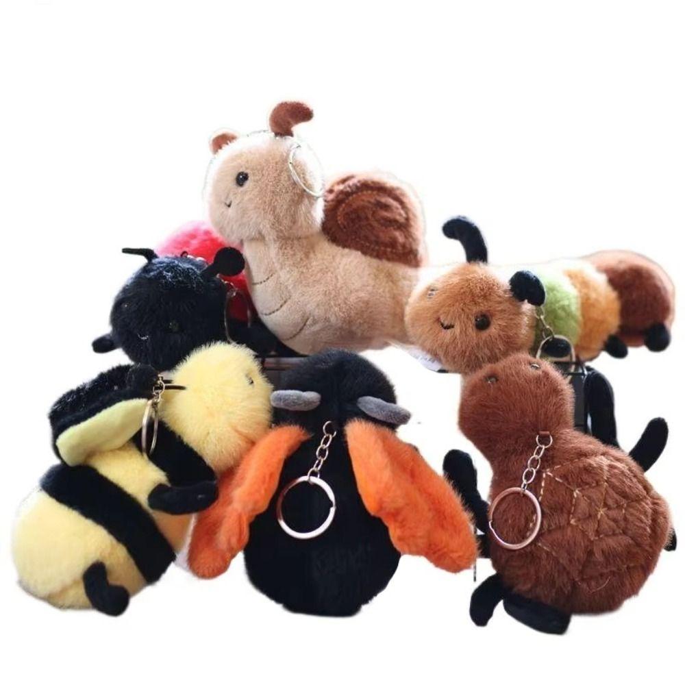 Peluche Insetto Bambola Portachiavi Ragno Piccolo Lumaca Ape Portachiavi Giocattolo Peluche Insetto Regalo di Compleanno