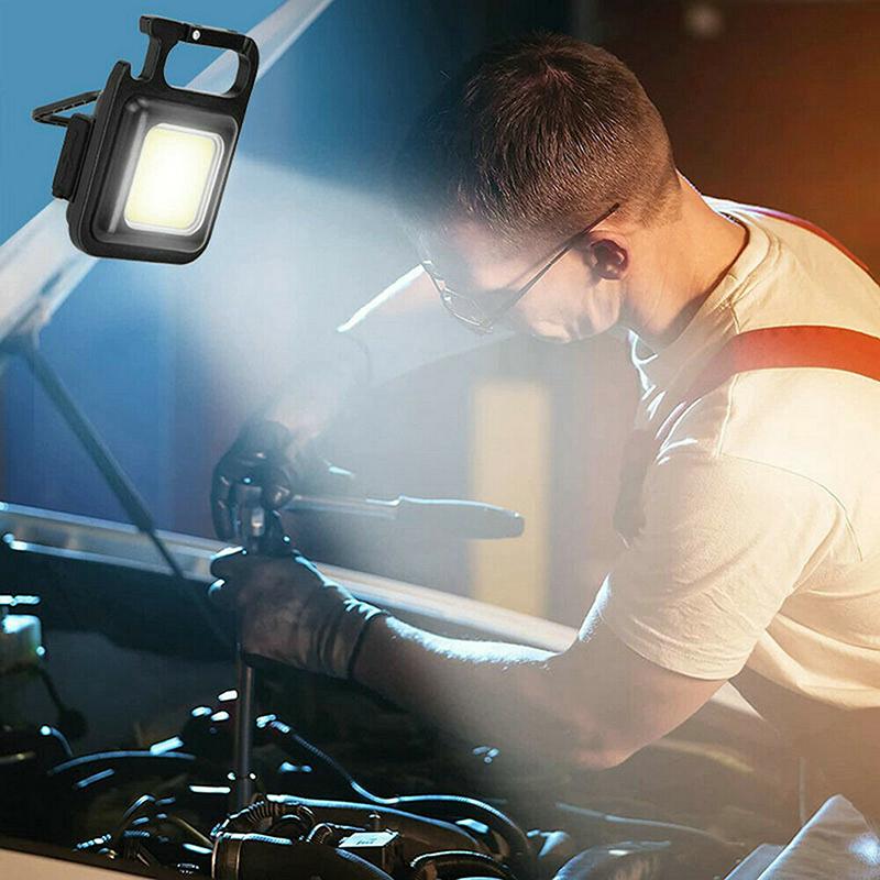 Small LED COB Light Corkscrew Mini LED Flashlight Work Light Rechargeable Flashlight for Outdoor Camping Supplies