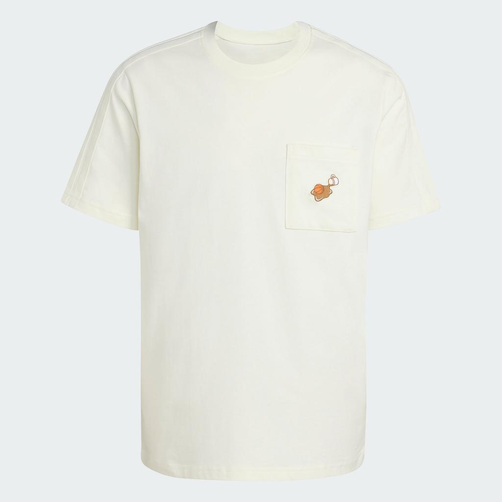 adidas T Shirts Men's Jade White Crew Neck Moderate