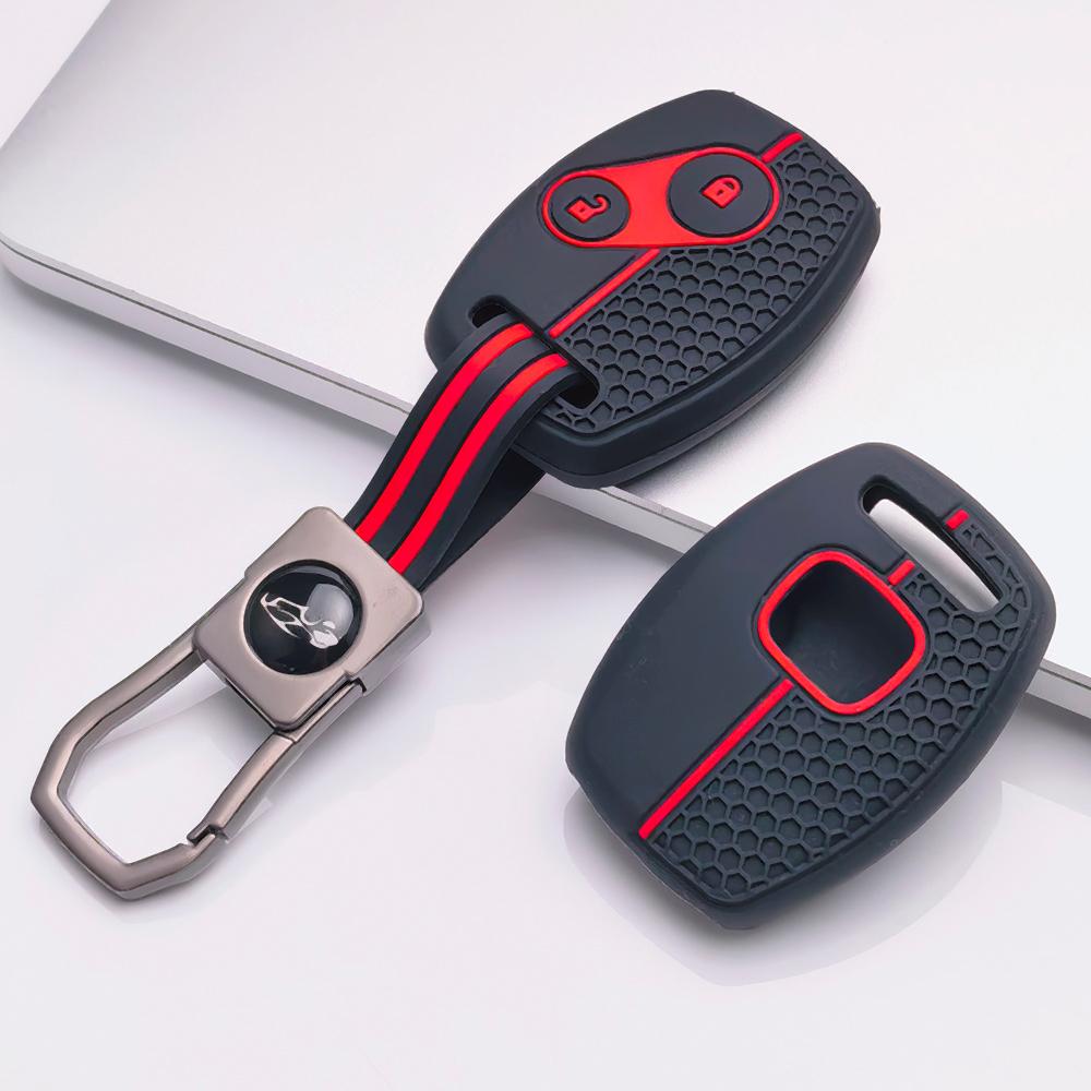 Key Fob Cover for Honda Accord Civic CR-V with Keychain Anti-Scratch Surface Shockproof Structure Soft Grip Texture Easy Install Design