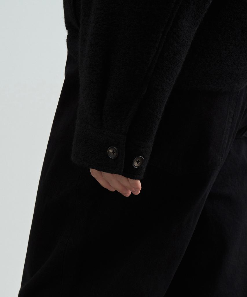 Musinsa Standard Wool Blend Jersey Oversized Out-Pocket Jacket [Black]