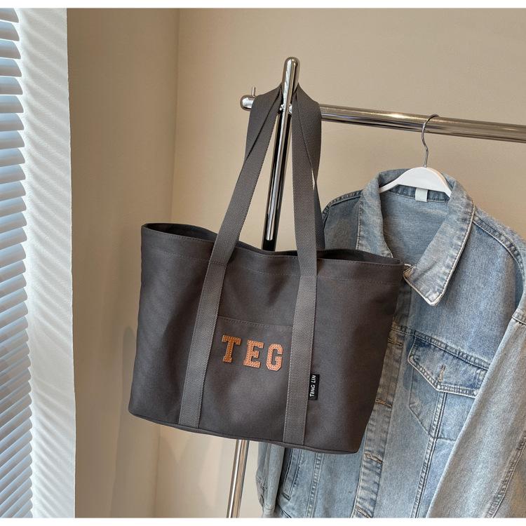 2025 Women's Large Canvas Tote - Casual Shoulder Bag for Shopping, College, and Commute