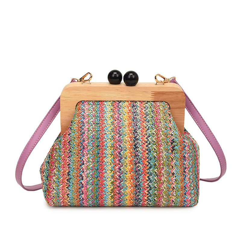 

Straw Mini Square Shoulder Crossbody Bag Women Beach Vacati Versatile Chic Unique Summer Handbag
