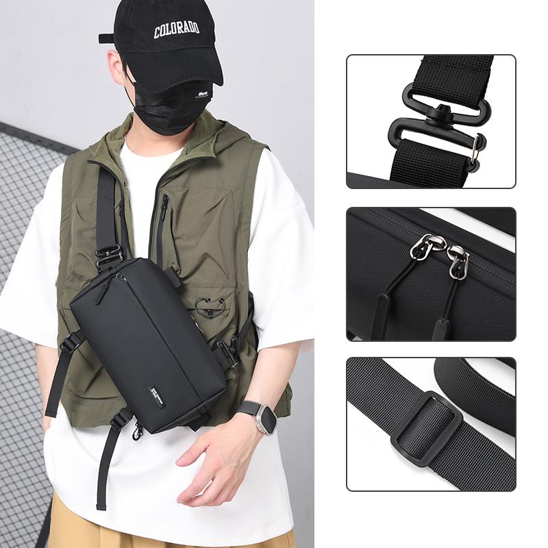 Multifunktionale Herren-Brusttasche Große Kapazität Reise-Umhängetasche Leichte wasserabweisende Nylontasche