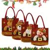 New Christmas Handbags Reusable Cute Santa Claus Snowman Bear Elk Gift Candy Storage Tote Bags Home Party Decorative Accessories