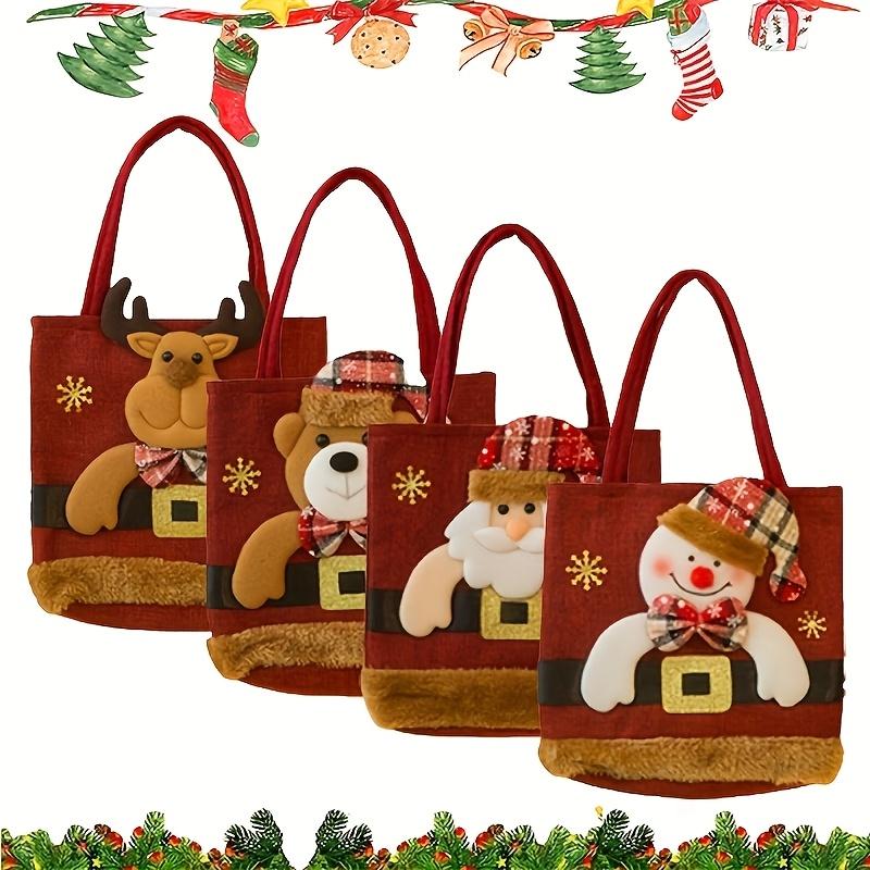 New Christmas Handbags Reusable Cute Santa Claus Snowman Bear Elk Gift Candy Storage Tote Bags Home Party Decorative Accessories