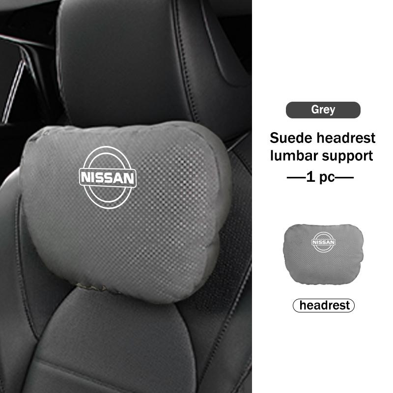 Car Seat Headrest Neck Support Lumbar Pillow Suede Decoration For Nissan Navara Almera Sentra Rogue Pathfinder Sylphy Leaf