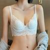 French Coquette Bunny Ear Lace Lingerie Set, Sexy Thin Minimizer Anti-Sag Bra for Full Bust Summer Women
