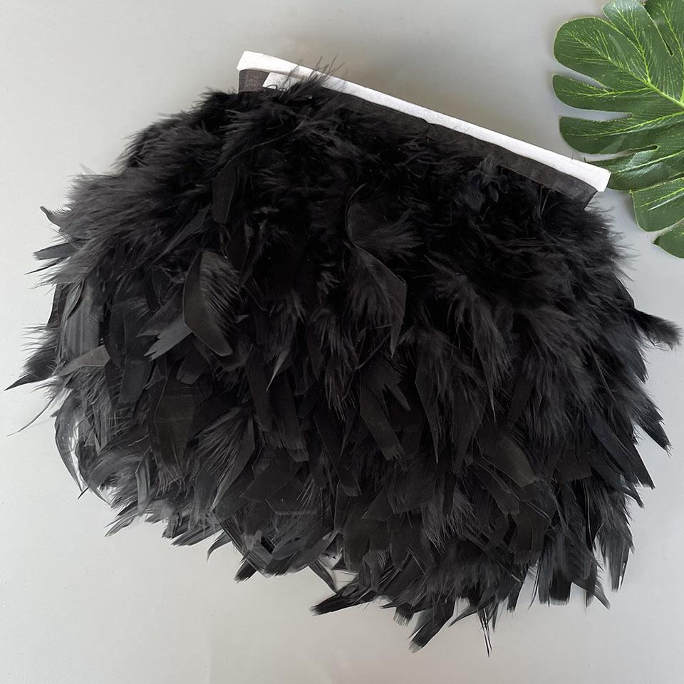 Fluffy Turkey Feathers Trim Fringe Ribbon 10Meters Marabou Feather On Tape Fringes Sewing Trimmings DIY Clothes Dress Decoration