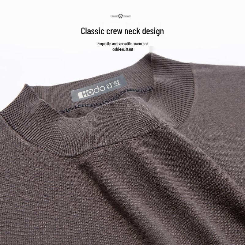 Hodo Men's Wool & Silk Blend Semi-High Collar Knit Sweater