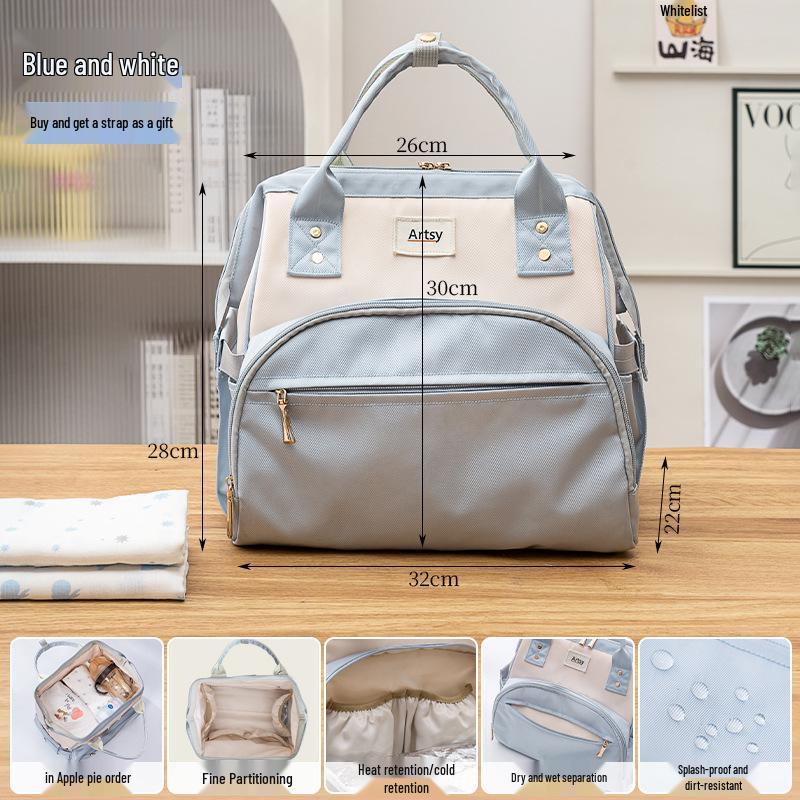 Трендовый многокарманный рюкзак для малыша и мамы - Легкий, вместительный, водоотталкивающий родильный рюкзак