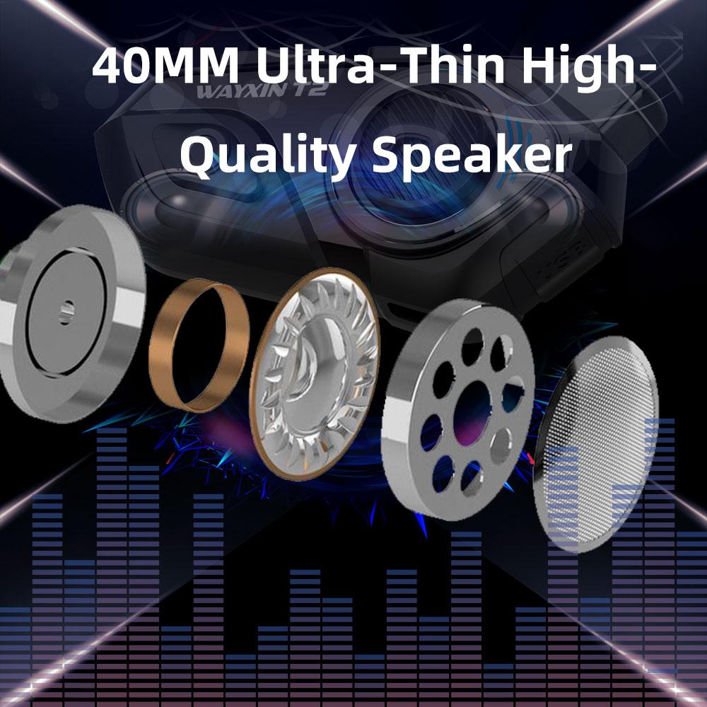 WAYXIN T2 Motorradhelm-Headset für 2 Fahrer Bluetooth Intercom-Kopfhörer Moto Communicator Lautsprecher Interphone Headset Biker