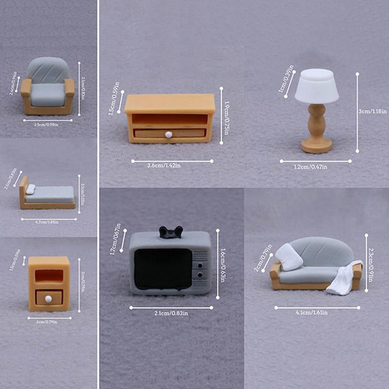 Dolls House Miniature Furniture Sofa Chair Desk Chair Diy Dollhouse Decoration